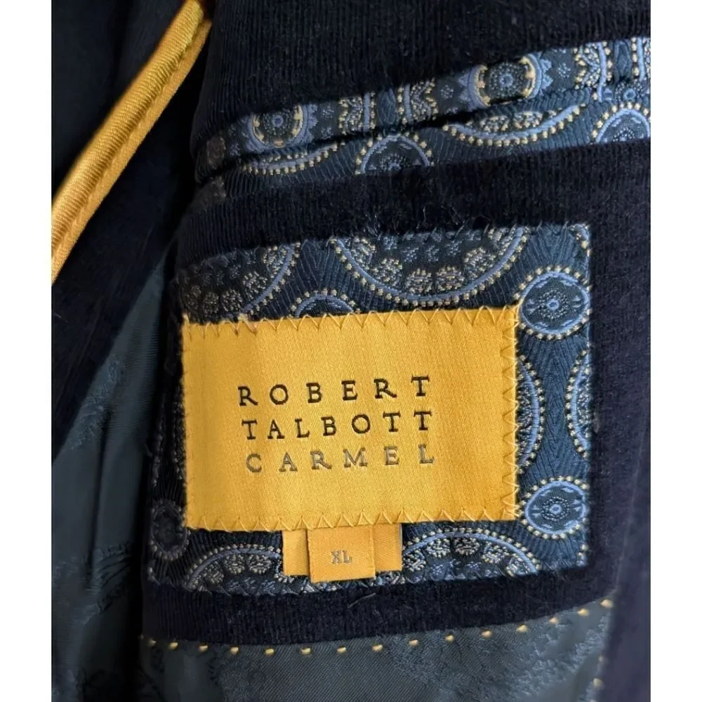 Robert Talbott Carmel Navy Pinwale Corduroy Two Button Sport Coat Blazer Mens XL